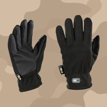 Тактические перчатки M-Tac Fleece Thinsulate Black,Зимние военные флисовые перчатки,Теплые стрелковые перчатки, XL