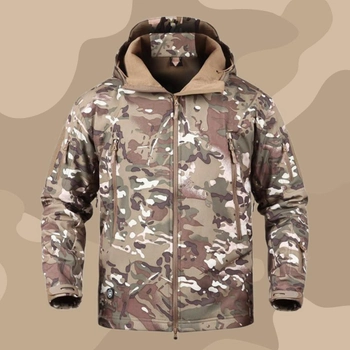 Тактическая мужская куртка Pave Hawk PLY-6 Camouflage CP с капюшоном и карманами сзади taktical, M