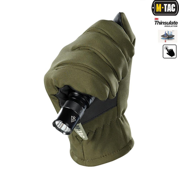 Тактические перчатки M-Tac Soft Shell Thinsulate Olive, Зимние военные перчатки, Теплые стрелковые перчатки, XL