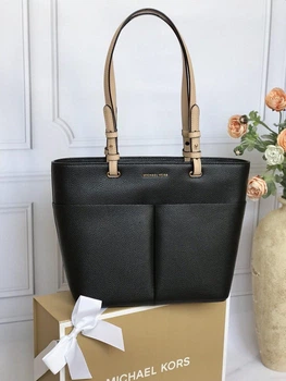 Сумка женская Michael Kors Bedford Medium Pebbled Leather Tote черная (30S9GBFT2L)