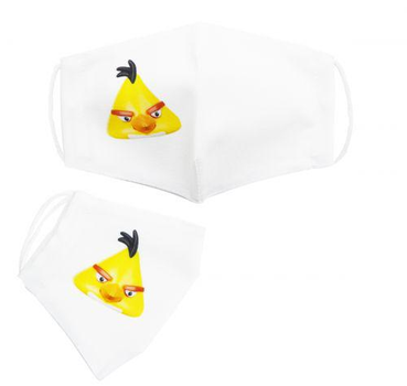 Многоразовая 4-х слойная защитная маска "Angry birds Чак" размер 3, 7-14 лет (TS01091996153177)