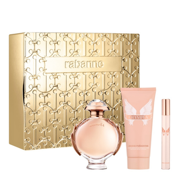 Zestaw damski Paco Rabanne Olympea Woda perfumowana damska 80 ml + Woda perfumowana damska 10 ml + Balsam do ciała 100 ml (3349668623358)