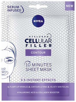 Maska w płachcie Nivea Hyaluron Cellular Filler Contour 10-minutowa 1 szt (9005800315478)