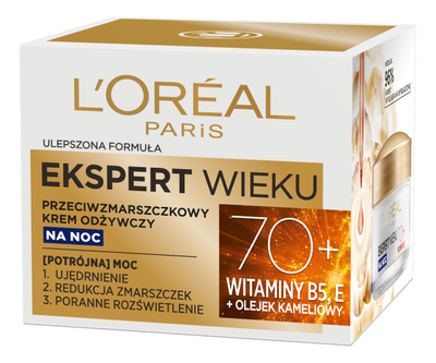 Krem odżywczy L'Oreal Paris Ekspert Wieku 70+ przeciwzmarszczkowy na noc 50 ml (3600523408962)