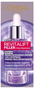 Сироватка для обличчя L'Oreal Paris Revitalift Filler проти зморшок з 1.5% чистої гіалуронової кислоти 30 мл (3600523937424)