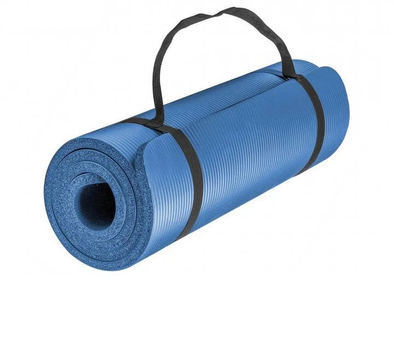 Коврик спортивный NBR для фитнеса и йоги 183 x 61 см (синий)