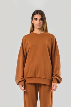 Світшот насичено коричневого кольору owersize UKRW-9935 UkrGlamour