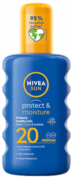 Бальзам для засмаги Nivea Sun Protect & Moisture спрей зволожуючий SPF 20 200 мл (5900017067674)