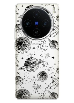 Прозорий силіконовий чохол iSwag для Vivo X100 Pro з малюнком - Космос (ISVX100PR13)