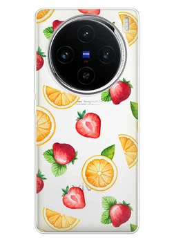 Прозорий силіконовий чохол iSwag для Vivo X100 Pro з малюнком - Фруктовий дизайн (ISVX100PR46)