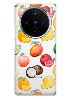 Прозорий силіконовий чохол iSwag для Vivo X100 Pro з малюнком - Фрукти (ISVX100PR31)