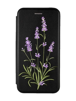 Чехол-книжка с рисунком для Samsung Galaxy A32 Чёрный :: Веточки лаванды (принт 266)
