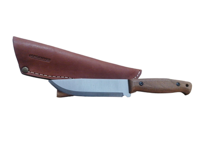 Туристический нож CSHF, углеродистая сталь, ручка дуб, чехол кожа, лезвие 120мм ADVENTURER BPS KNIVES