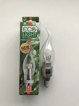 Світлодіодна лед LED лампа 4вт 4W 4ват Е14 4000К свічка на вітру білий нейтральний денний колір art.00145
