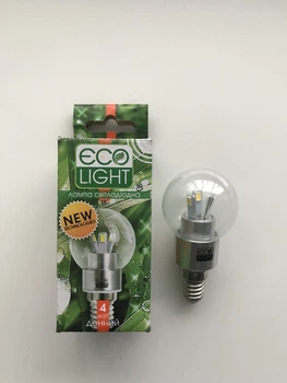 Світлодіодна лед LED лампа 4вт 4W 4ват Е14 4000К куля білий нейтральний денний колір art.00142