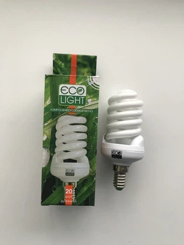 Енергозберігаюча лампа ECO LIGHT 20W 20Вт E14 4000К біле нейтральне денне світло art.00138