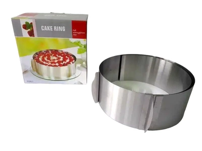Кільце розсувне кондитерське Cake Ring Нержавіюча сталь Регульоване від 16 до 30 cm H 8 cm