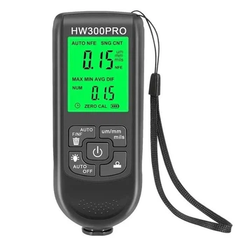 Цифровой толщиномер краски HW-300PRO / тестер измеритель магнитного и немагнитного покрытия черный (74250396)