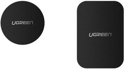 Пластины для держателя Ugreen LP123 1xRectangle & 1xRound Metal Plate for Magnetic Phone Stand Black (60410)