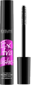 Потовщуюча туш для вій Eveline Cosmetics Extra Lashes Mascara Black 12 мл (5903416007920)