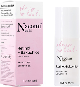 Serum pod oczy Nacomi Next Level przeciwzmarszczkowe z retinolem i bakuchiolem 15 ml (5902539714418)