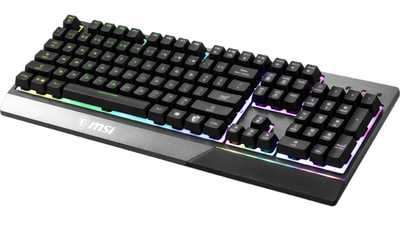 Клавіатура msi vigor gk30, Black, usb, механічні плунжерні перемикачі, 6-зонне повнокольорове підсвічування, водостійка конструкція, 1.8 м