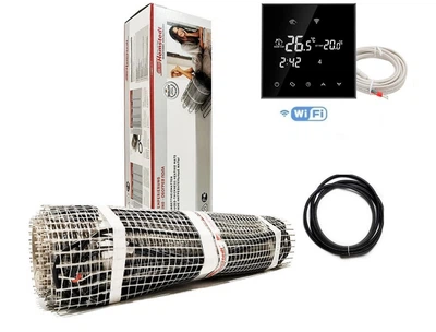Тепла підлога Hemstedt двожильний мат DH 4 м2 600Вт в комплекті з WiFi Black терморегулятором