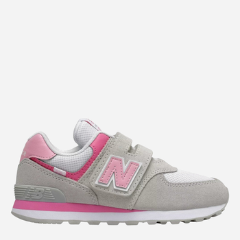 Buty sportowe dziecięce dla dziewczynki na rzepy New Balance 574 PV574SA2 29 Szare (195173159393)