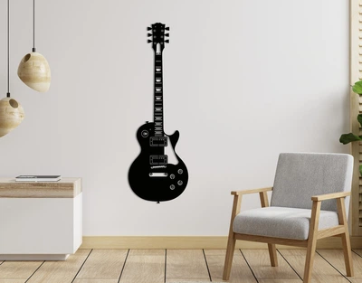 Декоративное панно на стену из дерева Upwood Decor Гитара Guitar 90 х 29.9 см black
