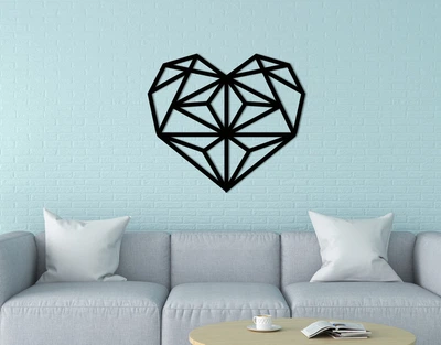Декоративное панно на стену из дерева Upwood Decor кальп Сердце kalp Heart 35 х 39.6 см black