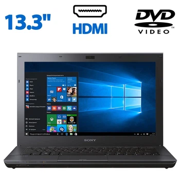 Ноутбук Sony Vaio VPCSB1X9E / 13.3" (1366x768) TN / Intel Core i5-2410M (2 (4) ядра по 2.3 - 2.9 GHz) / 6 GB DDR3 / 500 GB HDD / AMD Radeon HD 6470M, 512 MB DDR3, 64-bit / WebCam / DVD-ROM / Windows 10 Pro б/у