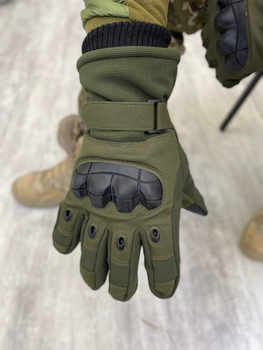 Тактичні зимові рукавички Tactical Gloves Olive M