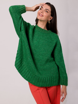 Sweter damski elegancki BeWear BK105 One Size Ciemnozielony (5905563715680)