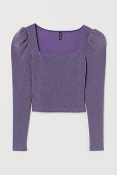 Топ з блискучого трикотажу для жінки H&M Divided 0907953-003 M фіолетовий