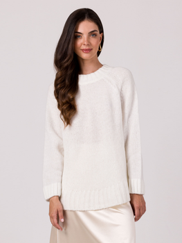 Sweter damski elegancki BeWear BK105 One Size Biały (5905563715697)