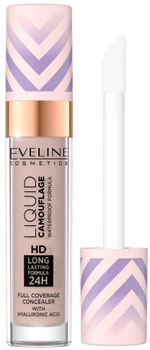 Korektor kamuflujący Eveline Cosmetics Liquid Camouflage HD Full Coverage Concealer 04 Light Almond wodoodporny z kwasem hialuronowym 7.5 ml (5903416038177)
