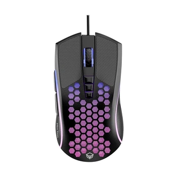 Ігрова дротова миша MEETION RGB Backlight Gaming Mouse RGB GM015, 800-6400dpi, USB, 1.8m, black