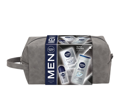 Набір Nivea Men Silver Control гель для душу 250 мл + бальзам після гоління 100 мл + антиперспірант 50 мл + косметичка (9005800373263)
