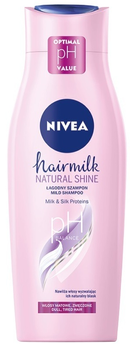Szampon do włosów Nivea Hairmilk Natural Shine łagodny pielęgnujący 400 ml (5900017063911)