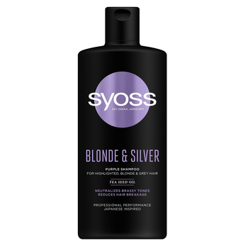Szampon do włosów Syoss Blonde & Silver Purple Shampoo neutralizujący żółte tony 440 ml (9000101290097)