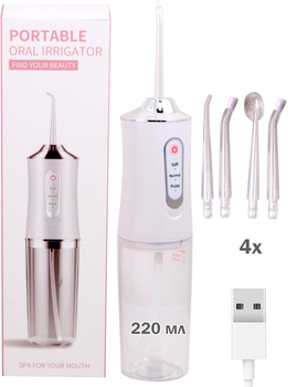 Іригатор портативний Inspire Oral Irrigator Білий 3 Режима 4 Насадки