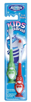 Zestaw szczoteczek do zębów Beauty Formulas Active Oral Care Kids Penguin Quick Brush 3-6 Years 2 szt (5012251011303)