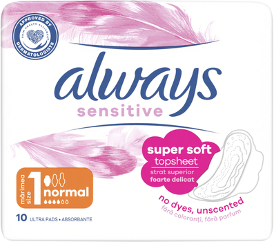 Wkładki higieniczne Always Ultra Sensitive Normal (rozmiar 1) 10 sztuk (4015400213857)