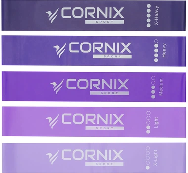 Резинки для фитнеса Cornix Mini Power Band 5 шт 1-20 кг Фиолетовые (XR-0253)