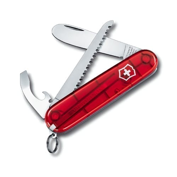 Нож Victorinox My First 84мм/9функ/прозрачный красный + цепочка 41815 + шнурок 4187
