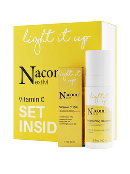 Набір Nacomi Next Level Vitamin C для освітлення шкіри обличчя тонік 100 мл + вітамін С 15% 30 мл (5902539717877)