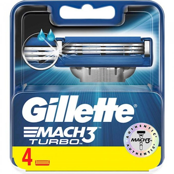 Змінні картриджі для бритви Gillette Mach3 Turbo Refill 4 шт (7702018263813)