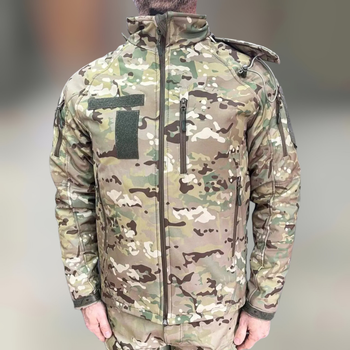 Куртка тактическая зимняя Softshell, Wolftrap, Мультикам, 4XL, теплая зимняя куртка для военных софтшелл