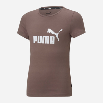 Koszulka młodzieżowa dziewczęca Puma Essentials Logo Tee G 58702975 158-164 cm Fioletowa (4065449067621)