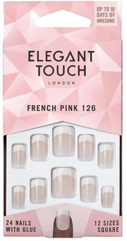 Zestaw sztucznych paznokci Elegant Touch Natural French Nails 126 Short (5011522292892)